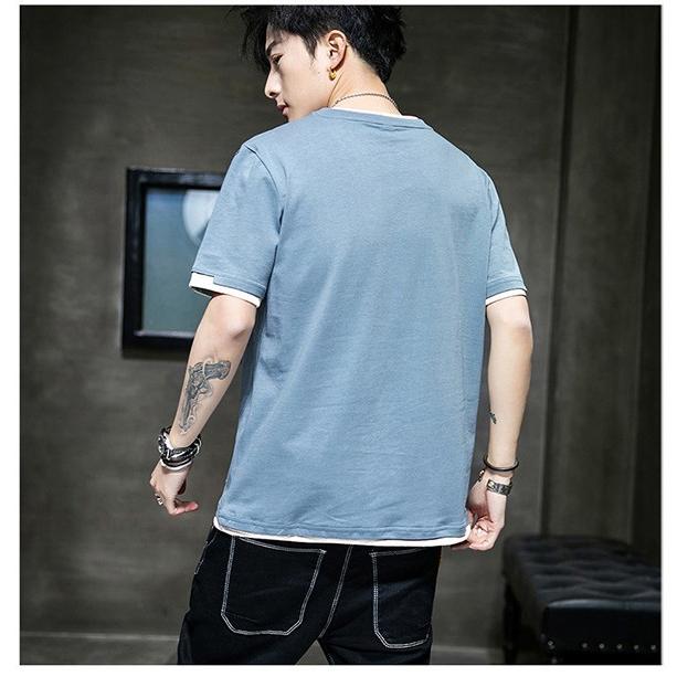 Tシャツ メンズ 半袖 丸首 半袖tシャツ 重ね着風 6カラー 夏 ゆったり カジュアル 夏tシャツ メンズtシャツ 大きいサイズ おしゃれ トップス 新作 0129 ショップモモ 通販 Yahoo ショッピング