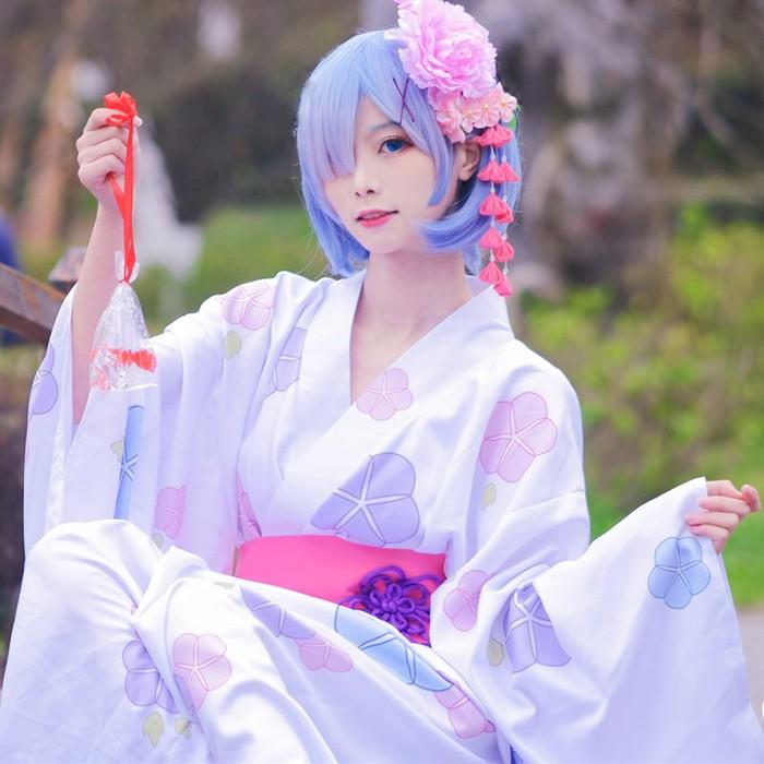 Re ゼロから始める異世界生活 レム 浴衣ver 和服 浴衣 着物 コスプレ衣装 コスチューム 0555 ショップモモ 通販 Yahoo ショッピング