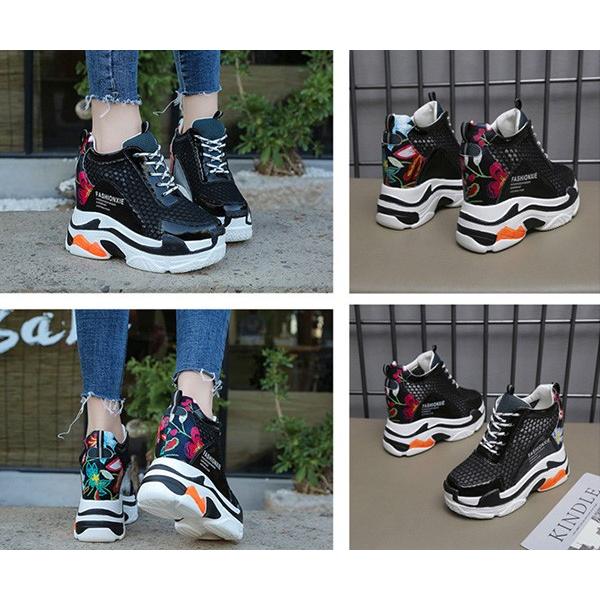 厚底スニーカー 韓国風 インヒールスニーカー ハイヒール12cm スニーカー 透かし彫り 厚底靴 プラットフォーム 美脚 歩きやすい 疲れない スニーカー 激安 0570 ショップモモ 通販 Yahoo ショッピング