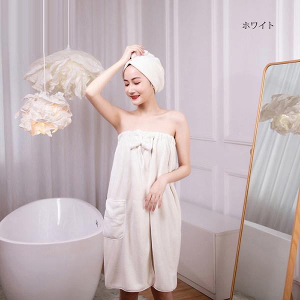 ラップタオル 大人用 3点セット シャワーキャップ ヘッドバンド レディース おしゃれ 蝶結び ボタン付き バスタオル 巻きタオル タオルドレス スカートタオル Cl0164 ショップモモ 通販 Yahoo ショッピング