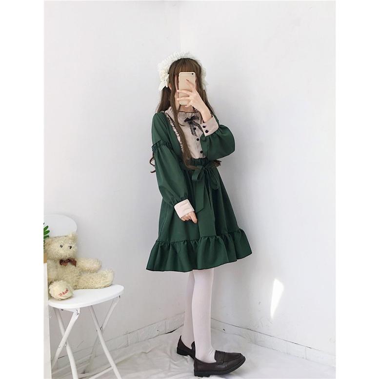 ワンピースレディーズ ロリータ ワンピース フリル Lolita 切り替えワンピース お嬢様 フレアワンピース 膝丈 丸襟 長袖 森ガール 洋服 少女 ロング 原宿系 Cl1192 ショップモモ 通販 Yahoo ショッピング