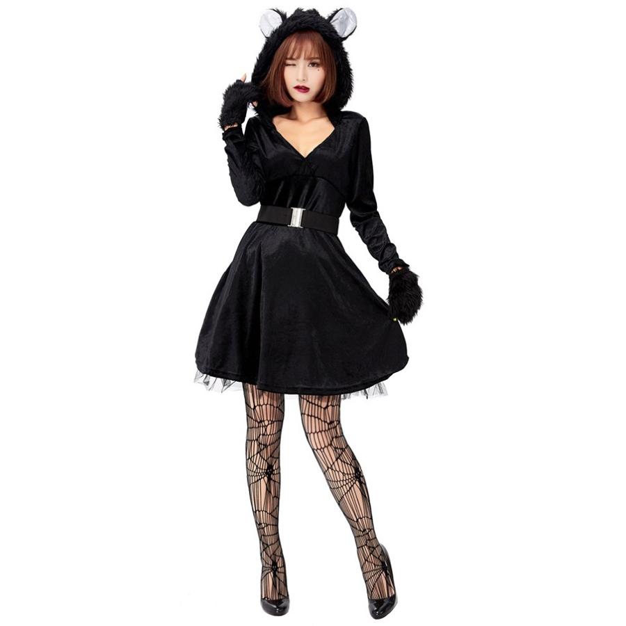 黒猫 コスプレ ネコ 猫 仮装 レディース ハロウィン衣装 大人用 動物 コスチューム 3点セット セクシー ハロウイン コスプレ衣装 ワンピース パーティー 演出服 Cl1307 ショップモモ 通販 Yahoo ショッピング