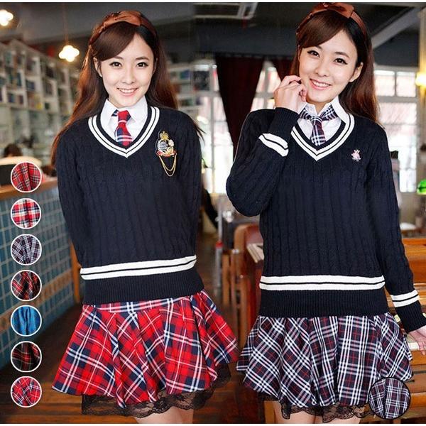 50 Off 春秋ニットチェック柄なんちゃって制服 卒業式 女子 セーラー服 Jk制服 学園祭 レディース アイドル リボン ネクタイ ミニスカ 制服デート 正規品 Aonestationery Co Uk
