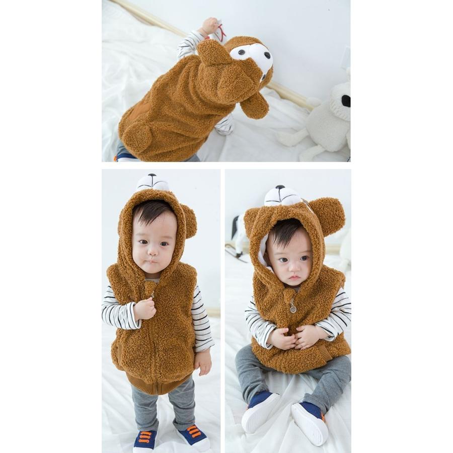 ベスト 着ぐるみ もこもこ 子供用 熊ちゃん ベビー 防寒 ベビー服 赤ちゃん キッズ 男の子 女の子 冬服 フード付き ハロウィン 大好き