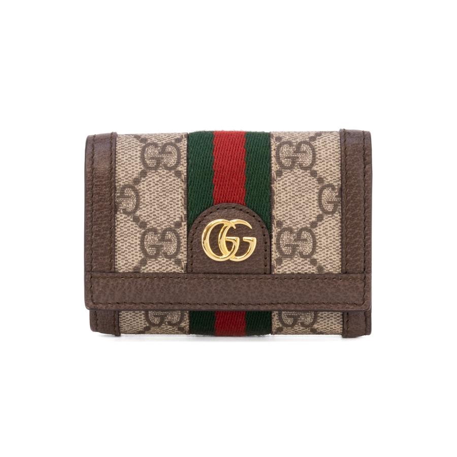 GUCCI 3つ折財布 GGキャンバス ベージュ×ブラウン 総柄 折りたたみ GUCCI 3つ折財布 GGキャンバス ベージュ×ブラウン 総柄 折りたたみ