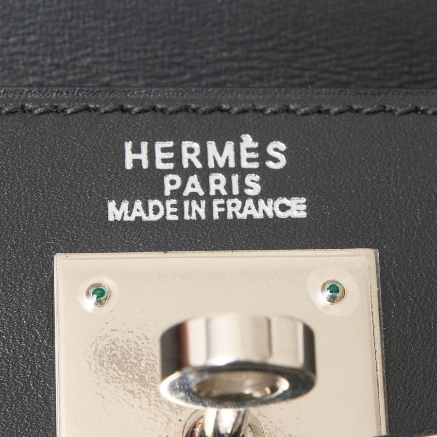 HERMES エルメス ケリー 32 ハンドバッグ ショルダーバッグ ボックスカーフ ブラック×シルバー金具 □G刻印（2003年頃製造）｜shop-musubi｜12