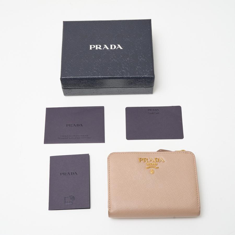 PRADA プラダ サフィアーノ マルチカラー 財布 1ML018 二つ折り コンパクトウォレット サフィアーノレザー ベージュ×レッド×ゴールド｜shop-musubi｜15