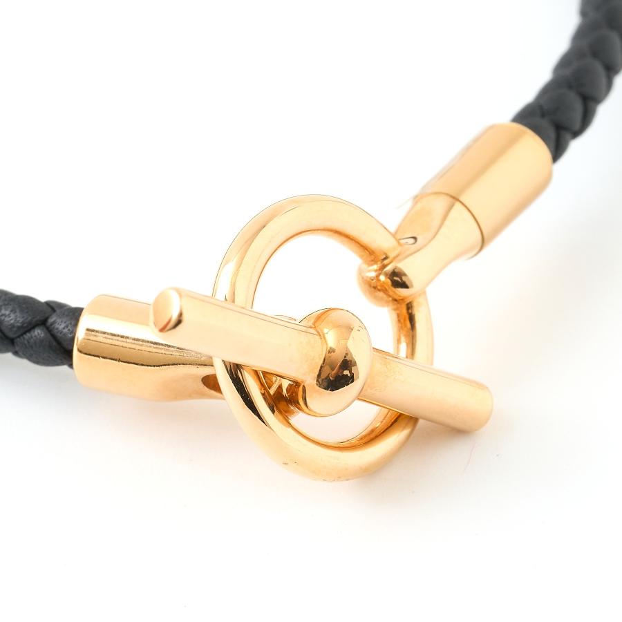 エルメス　グレナン　レザー　ブレスレット　ゴールド　ブラック エルメス グレナン レザー ブレスレット ゴールド ブラック