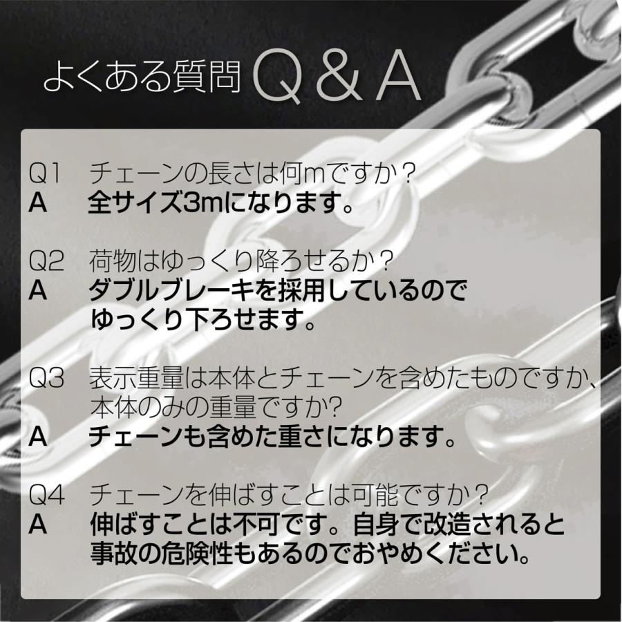 チェーンブロック 3m 1000kg 1t 1トン 手動式 荷締機 #655 :655:SHOP N