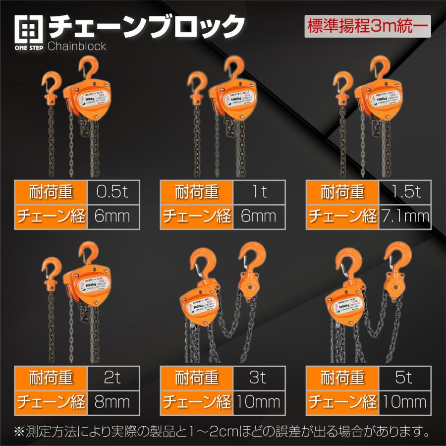 最大50%OFFクーポンチェーンブロック 3m 2000kg 2トン 2t #656 手動式
