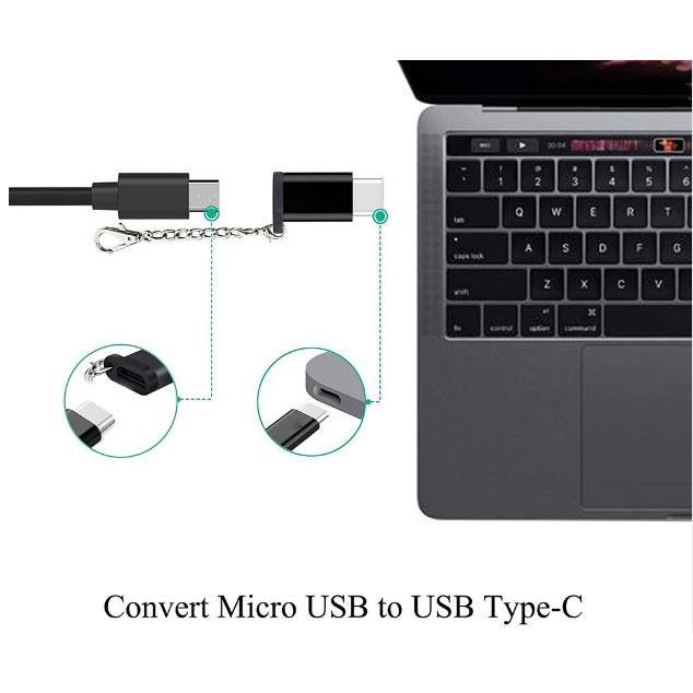 USBアダプター マイクロUSB micro-B to Type-c 変換アダプター チェーン付き 2個セット Ascromy|shop-nagata|03