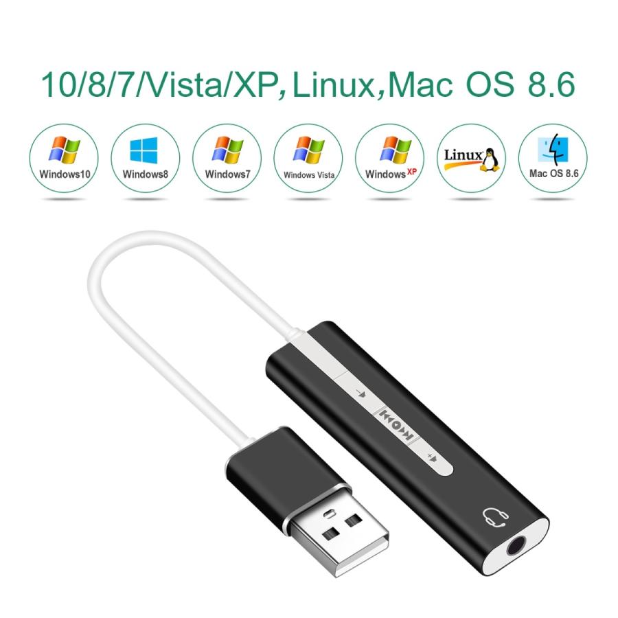 USBサウンドカード マイク付きイヤホンがつなげる4極プラグ用×1