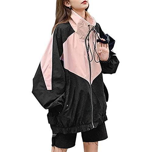 エアバイ ブルゾン 配色 ビッグ シルエット ナイロン トラック ジャケット ジャンパー アウトドア 雨具 かわいい 軽量 春 おしゃれ Enish