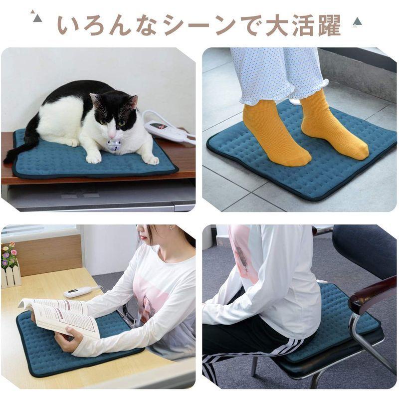 Hapgo ミニホットカーペット 一人用 ホットマット 電気マット ６段階温度調節 タイマー機能付き 暖かい 足元ヒーター 足温器 過熱保護