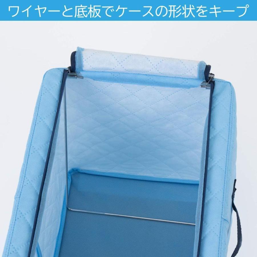 アストロ 収納ケース ライトブルー Sサイズ 約W25×D40×H28cm ワイヤー入り 不織布 吸湿 除湿 防ダニ 積み重ねできる 620-90|shop-nft|03