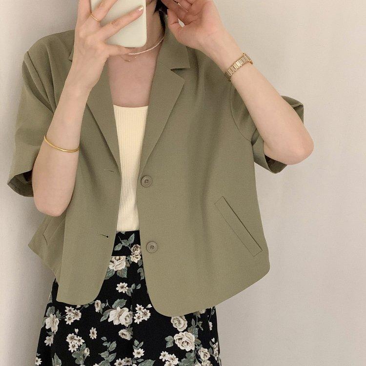 ジャケット レディース 春夏 秋 無地 テーラード 襟付き 半袖 シングル アウター テーラード ブレザー 入園入学祝い Www 10cartorio 10tabnotas Com Br