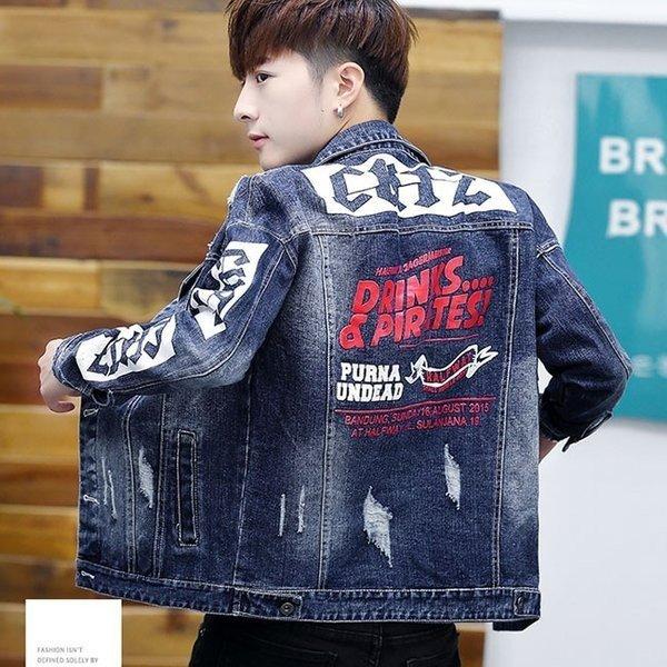 大人気新品 ジャケット デニムジャケット Gジャン デニム アウター 新作 メンズ ジ デニムジャケット Gジャン デニム アウター 新作 メンズ ジージャン ブラック ブルー プリント カジュアル メンズ用