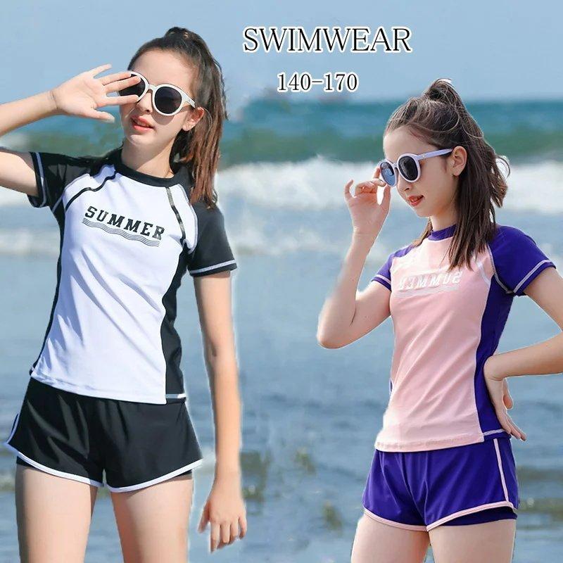 上品な ヘアアクセサリー 22年新色 キッズ 水着 女の子 セパレート パッドあり 子供 ハ 22年新色 キッズ 水着 女の子 セパレート パッドあり 子供 ハイネック ショートパンツ付き 2点セット140cm 150cm 160cm L Xl ジュニア レディース水着 キュー Www