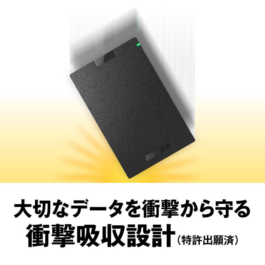 BUFFALO USB3.1(Gen.1)対応 ポータブルHDD スタンダードモデル ブラック 2TB HD-PCG2.0U3-GBA