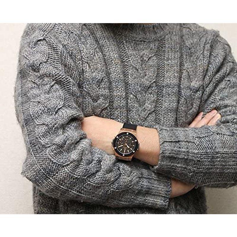 ヒャクイチ 101 腕時計 ウォッチ 100m防水 クロノグラフ 日付表示 ラバーベルト ブラック×シルバー カーボン メンズ 