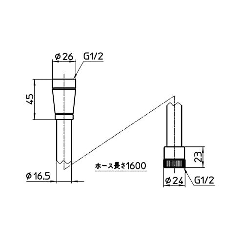 SANEI シャワーホース アダプター付き 長さ1.6ｍ メッキ調 回転式 シルバー PS30-860TXA-SC｜shop-nw｜04