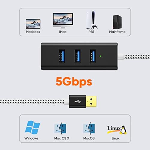 USB ハブ,CableCreation 4 IN 1 USB 3.0 ハブ 1.5M 耐久性編組3.0延長ケーブル Mac/PC/USBフラッシュディスクに対応 ブラック｜shop-nw｜08