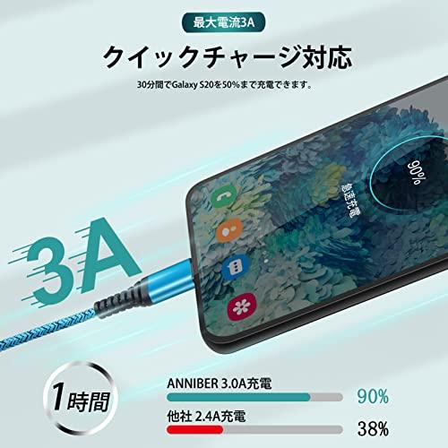 ANNIBER usb type c ケーブル タイプc ケーブル USB C充電ケーブル 急速充電 QC3.0対応/1.8m/付き 3重ナイロン編み 携帯Cケーブル USB C to A ケーブ｜shop-nw｜03