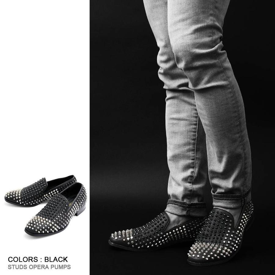 お買い得 個性 個性的 スリッポン スタッズ スタッズシューズ オペラシューズ メンズシューズ スタッズシューズ 600個以上のスタッズを手打ちした渾身のオペラパンプス 派手 V系 ヴィジュアル系 ロック モード シューズ