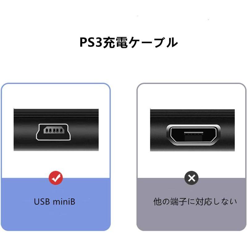 使い勝手の良い PS3充電コード USBケーブル 5m コントローラー オスオス miniB ケーブル USB2.0 タイプA wuernine  USBケーブル
