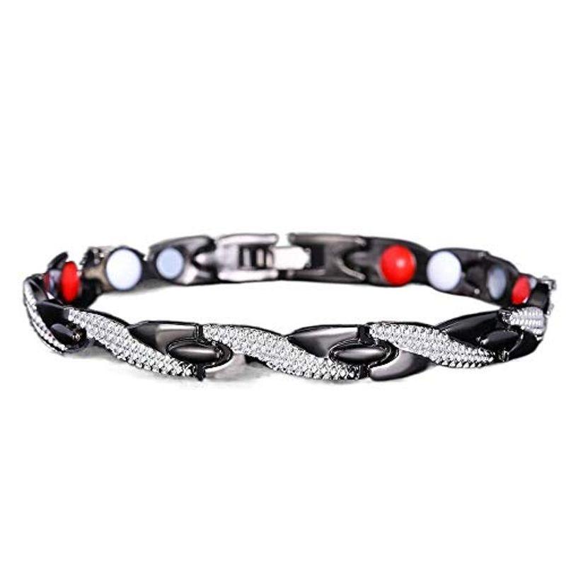 Rockyu 磁気ブレスレット ゲルマニウムブレスレット レディース メンズ 男女兼用 細い 龍紋ブレスレット おしゃれ ブラック ゴールド Srt1g0go3o Skillenai Com