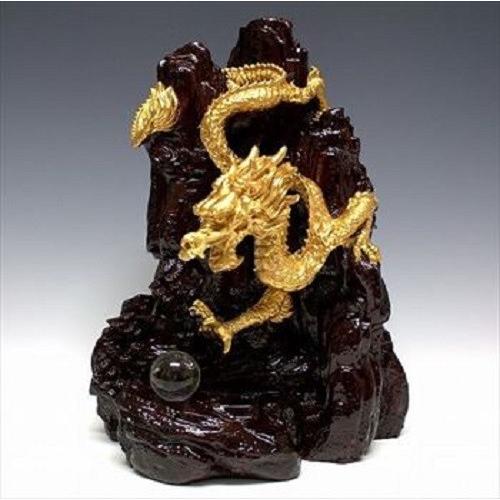 風水山水龍　金龍下山 （大） 35cm