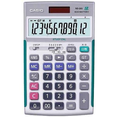 Casio製 流行のアイテム ｎｄ ２６ｓ プロ用実務電卓 日本電卓技能検定協会推奨電卓 ソフトケース付 簿記検定推奨品