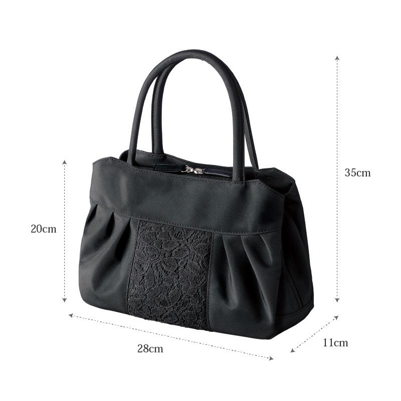 装飾付きブラッククフォーマルバッグ ちょっと大きめ フォーマルバッグ 入学式 卒業式 慶弔兼用 黒 結婚式