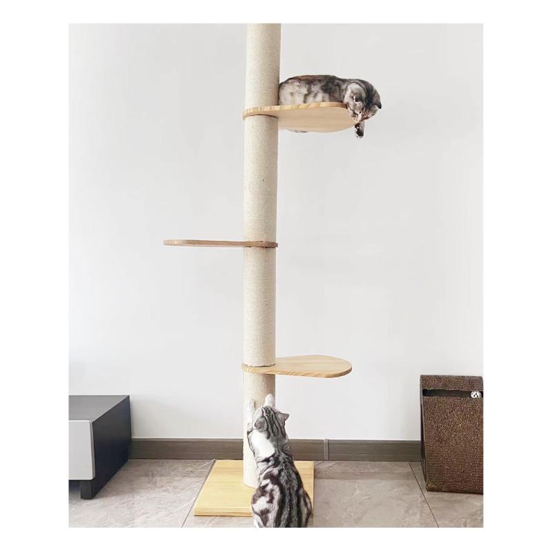 ねこぞく ブーレ 突っ張り棒タイプ キャットタワー Y-3 245cm 木製 猫