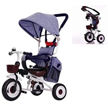 安いそれに目立つ 三輪車 折りたたみ 4 In Tricycle子供用 乗用玩具 乗り物 子供乗せ1 6歳 持ち運び便利 バッグ付 かじとり サンシェード 青色 55 以上節約 Studiostodulky Cz