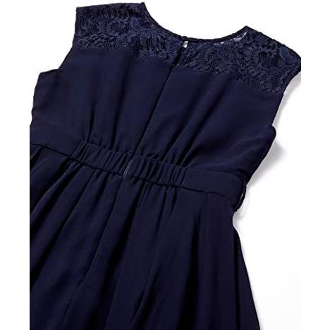 最安値挑戦 レディース タックレース重ねテールカットドレス ワンピース ロイヤルパーティー ネイビー Size Free ワンピース