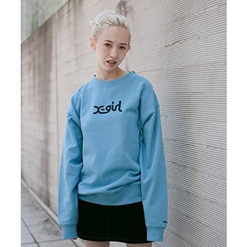 最安価格 エックスガール トレーナー Thick Rubber Mills Logo Crew Sweat Top X Girl Ltblue Xl トレーナー Minitaxi Pl