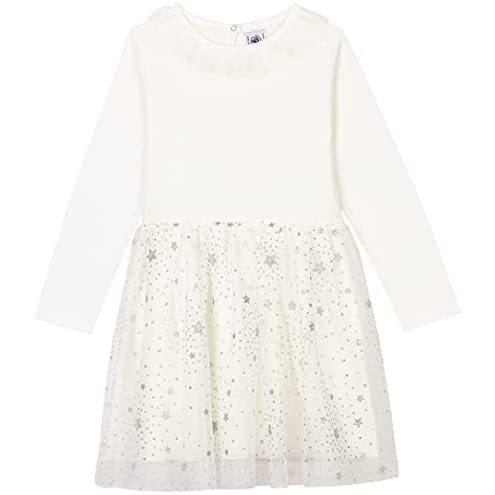 売り出し人気商品 プチバトー フリル衿付きチュール切り替え ワンピース キッズ 女の子 A022b01a オフホワイト 8 Years 日本安心 Miracleleaffl Com