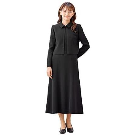 マーガレット ブラックフォーマル レディース 喪服 アンサンブル ロング丈 前開きワンピース 礼服 冠婚葬祭 ブラック