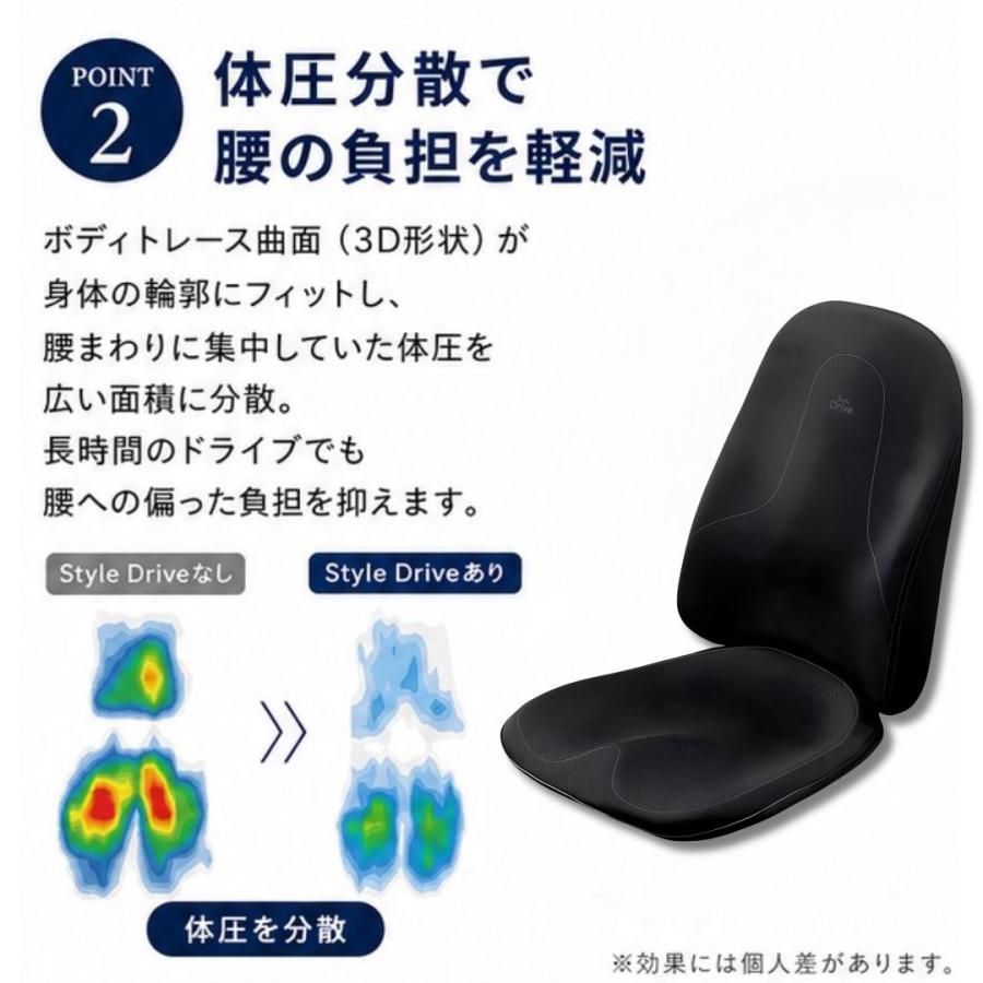 スタイルドライブ 車用シート Style Drive ブラック BS-SD2029F-N 姿勢