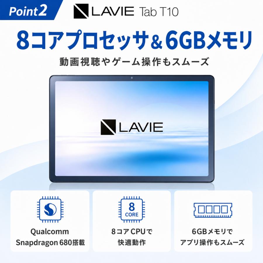 NEC タブレット アンドロイド LAVIE Tab T10 10.61インチ 容量128GB Wi