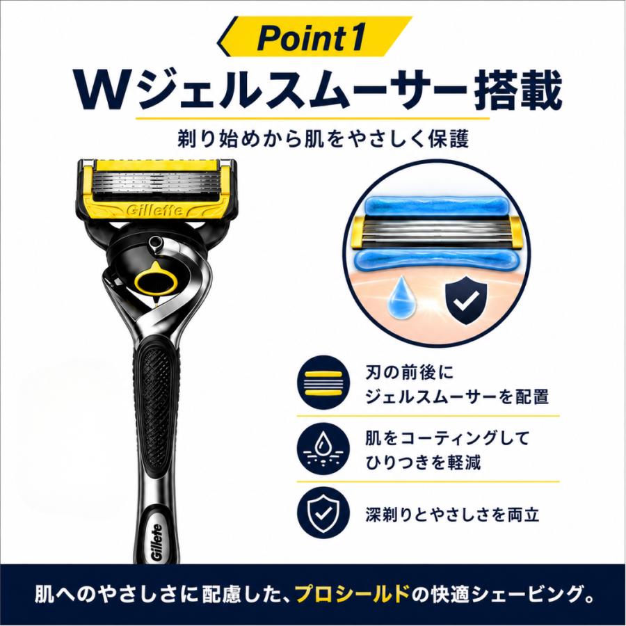 Gillette ジレット プロシールド 5＋1 本体 替刃16個付 髭剃り