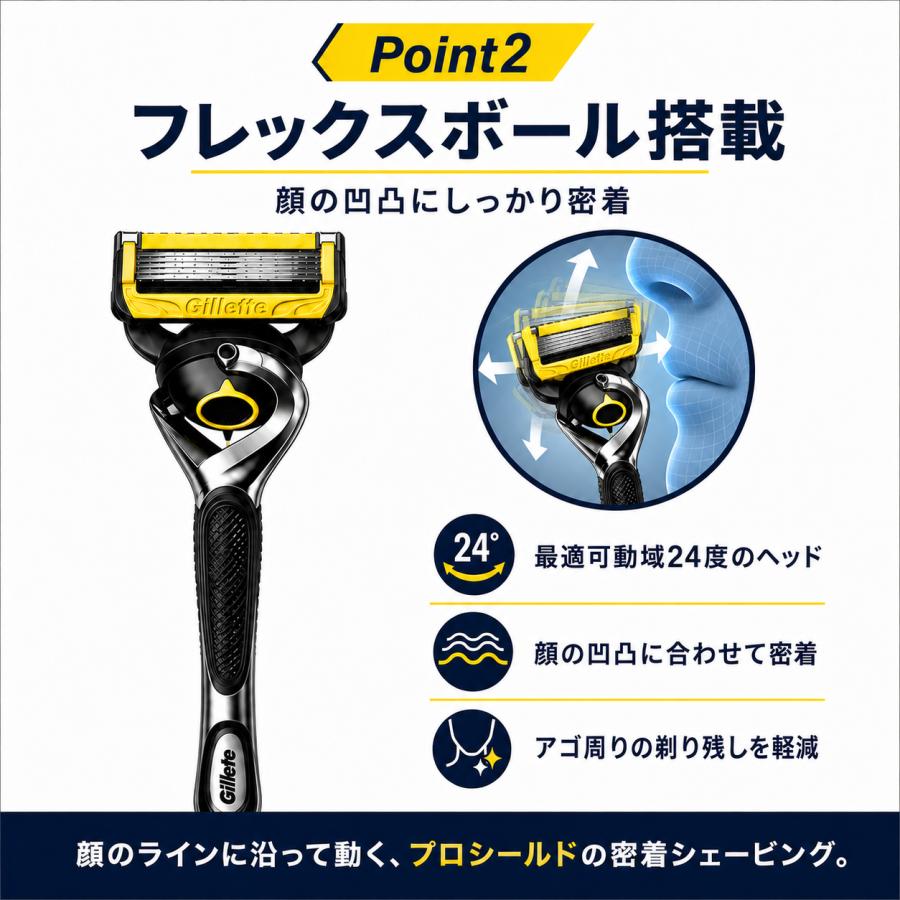 Gillette ジレット プロシールド 5＋1 本体 替刃16個付 髭剃り