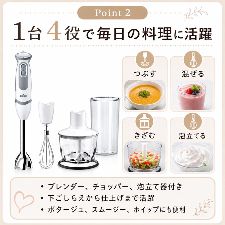 BRAUN（ブラウン） ハンドブレンダー MQ5235WH マルチクイック5