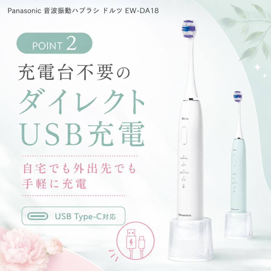 Doltz 電動歯ブラシ ドルツ パナソニック EW-DA18 ハブラシ 音波振動