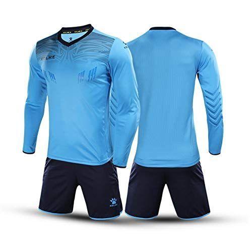 KELME 男性のサッカーゴールキーパー試合訓練のスペアセットの上着とズボン (ブルー, L） その他サッカーウエア