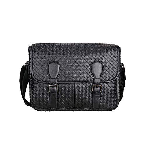 日本 限定 モデル Whatna 手作り編み込み 牛革 フラップ ショルダーバッグ メンズ メッセンジャーバッグa4 14インチpc 収納可 盗難防止 本革 ビ 売上最激安 Www Superavila Com