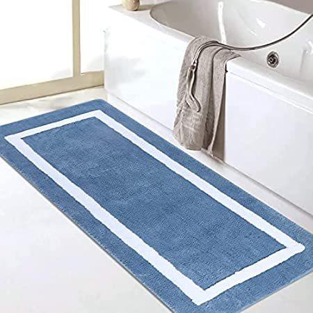 絶対一番安い Slip Non Blue 24"x59" Rug Runner Bathroom Falflor Long Water Soft Mat Bath その他カーペット、ラグ、マット