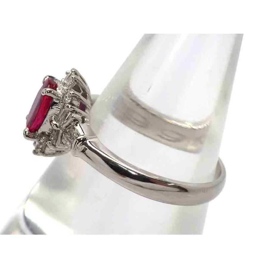 タイ産ルビー ダイヤモンドリング Pt900 4.64g 12号 GIA鑑別書