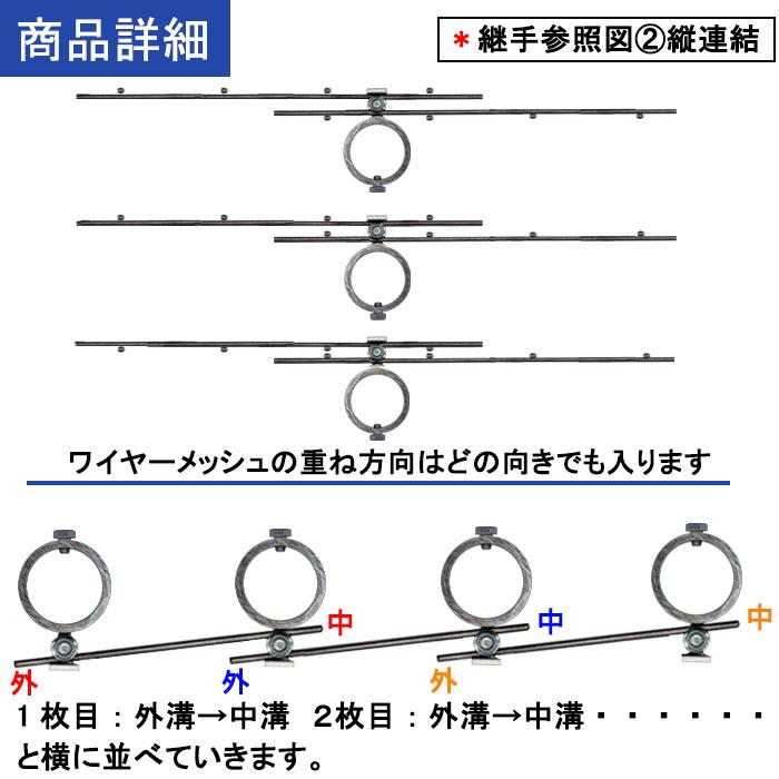 単管支柱にワイヤーメッシュを取付ける防獣フェンス用の単管固定金具 